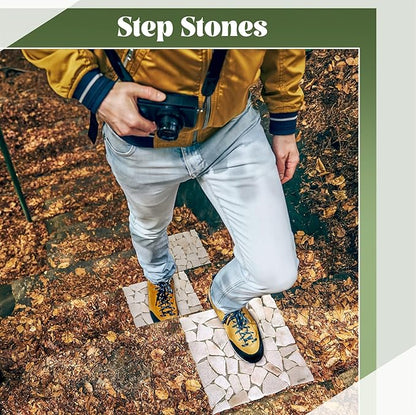 Sasylvia 6 Pcs 12 Inch Stepping Stones Pavers for Outside Walkway, Square Marble Riverstone Decor Pathway Stepping Stones for Patio Backyard Garden Walkway Pathway Outdoor Lawn Yard Decorations
