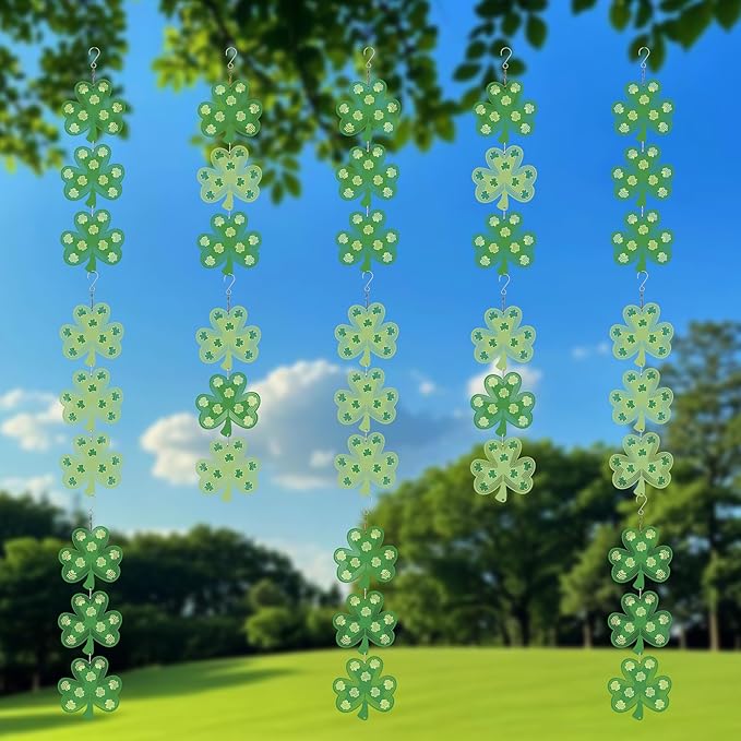 Wind Spinners Outdoor, Bird Repellent，3D Clover Hanging, 15 inches, Kinetic, Stainless-Steel Metal, Indoor and Outdoor Decoration for Garden, Patio, Yard, Gift for Women Mom Wife.