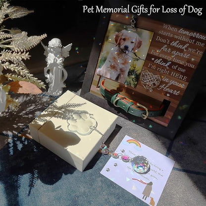 Dog Memorial Gifts for Loss of Dog, K9 Crystal Suncatcher Rainbow Maker Pet Memorial Gifts for Dogs/Cats, Handmade Sun Catcher Window Hanging for Pet Lovers,Thoughtful Pet Loss Sympathy Gift