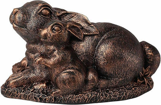 Rabbit Garden Outdoor Statue Resin Easter Bunny Statues for Home, Living Room Decoration, Garden Decor,Antique Bronze