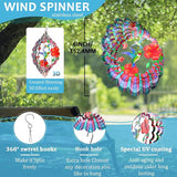 Hummingbird Wind Spinners Outdoor,6in Mandala Wind Spinner Hummingbird Gift for Women Men,Wind Spinner for Yard and Garden,Wind Sculpture for Yard Art Decorations,Christmas Decoration