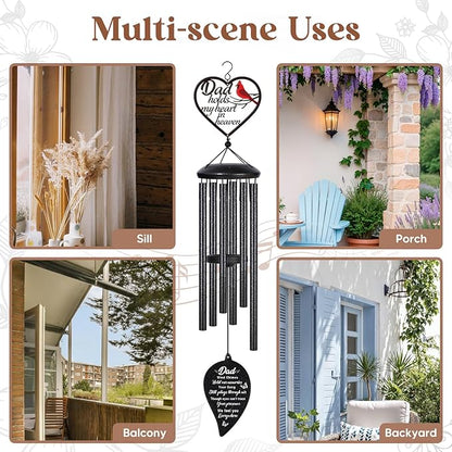 Sympathy Gifts for Loss of Dad, 30" Memorial Wind Chimes Gift for Loss of Father, Bereavement Condolence Gifts for Dad, Remembrance for Funerals, in Memory of Papa