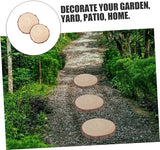 LIOOBO 2pcs Garden Walkways Outdoor Wood Stepping Stones Decorative Garden Paver