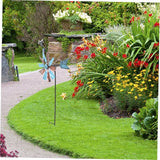 Iron Craft Windmill Statue for Garden Bee Decorative Spinners Outdoor Decor