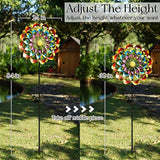 Pure Echo Wind Spinners Outdoor for Yard and Garden Large, Metal Wind Spinners & Wind Sculptures 84 inch, Birthday Gift for Women Family Garden Decor(Colorful)