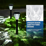 GIGALUMI 10 Pack Solar Lights Outdoor, Solar Pathway Lights with Great Pattern, Waterproof Auto On/Off Light for Outside Yard Garden Walkway Driveway Lawn Pathway