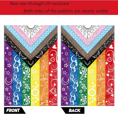 Pride Flag LGBTQ Small Yard Flag bisexual Gay Transgender Inclusive Progress Garden Rainbow Flag 12x18in Double Side, Original Design Cute Print Pattern