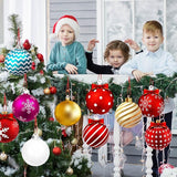 Rtteri 30 Pcs Large Christmas Ball Shape Ornaments for Outdoor 4.9 Inch Double Sided Plastic Christmas Hanging Ornaments Balls for Xmas Tree Indoor Outdoor House Porch Yard Supplies