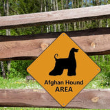 Afghan Hound Crossing Xing Sign Beware of Afghan Hound Dog Metal Sign Afghan Hound Funny Warning Sign Crossing Zone Sign for Farm Yard Front Door Indoor Outdoor Street Sign 15x15in