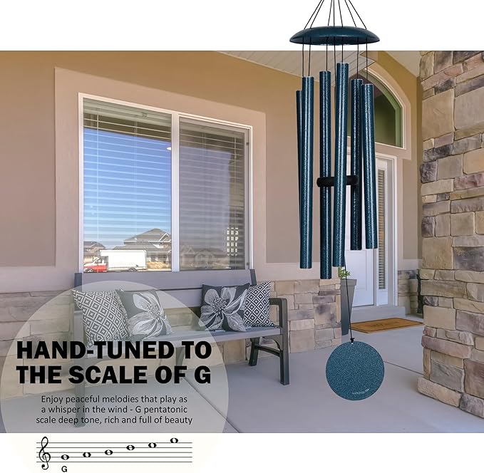 Wind Chimes for Outside Deep Tone - 38'' Wind Chimes Outdoor Clearance, Deep Tone, Windchimes Outdoors, Memorial Gift, Sympathy Gift, Garden Patio, Home Décor, Blue