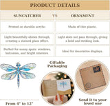 Dragonfly Acrylic Suncatcher, Boho Suncatchers for Window Hanging Ornament, Stained Glass Effect Indoor Outdoor Garden Decor for Dragonfly Lovers, Gifts for Mother's Day, Mom, Grandma, Wife, Women