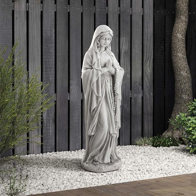 Virgin Mary Praying Statue, Large 30" Outdoor Religious Garden Statue, Blessed Mother Mary Statues Catholic, Durable Weather MGO Stone Sculptures Decorations for Home,Yard,Patio,Forch