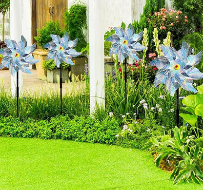 8 Pack Pinwheels for Yard and Garden,Reflective Pinwheels Bird Deterrents Pinwheels for Outside Pinwheel Devices Outdoor Pinwheels for Kids (Silvery Pinwheel 8)