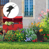 Yardwe Metal Cat Garden Statue Outdoor Animal Decoration 14.56X9.44In Black Cat Ornament for Patio Lawn Backyard