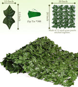 Privacy Fence Screen Artificial Ivy Grass Wall Screen 360x40 in Balcony Fence Privacy Screen Faux Vines Green Backdrop Fake Ivy Wall Panels Hedge Fence for Patio,Garden, Backyard Indoor Outdoor deocr