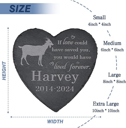 Goat Memorial Stone - Goat Memorial Gifts - Pet Loss Gift - Loss of Goat - Heart