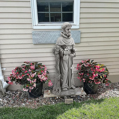 YOLENY St Francis Garden Statue Outdoor, 30.7" H Saint Francis of Assisi Statue Outside Religious Sculpture for Patio Decor