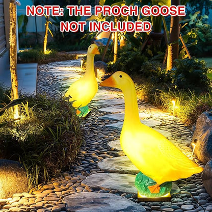 Tujoe Easter Porch Goose Lamp Base Outfit Wooden 3 Color Changing Light Lamp Stand LED Base Display Yard Garden Party Decor, Without Proch Goose