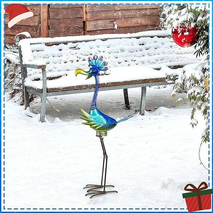 Vibrant Metal Flamingo Decor - Large Metal Yard Art - Outdoor Decoration Garden Statues - Standing Pink Flamingo for Yard, Elegant Flamingos Garden Sculpture & Gift for Women