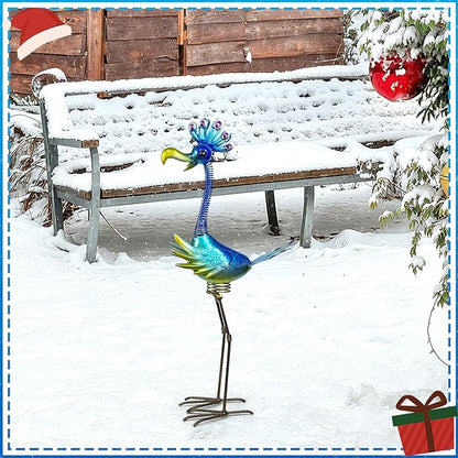Vibrant Metal Flamingo Decor - Large Metal Yard Art - Outdoor Decoration Garden Statues - Standing Pink Flamingo for Yard, Elegant Flamingos Garden Sculpture & Gift for Women