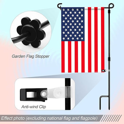 HOOSUN 22 Pack Garden Flags Clips And Stoppers,Clips for Garden Flag Holders,Rubber Stoppers Yard Flag Holder Clip for Small Flags,Garden Flag Stand Accessories