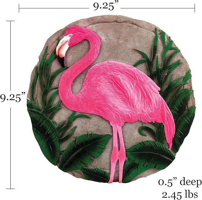 Spoontiques - Garden Décor - Flamingo Stepping Stone - Decorative Stone for Garden