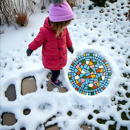 Garden Decoration - Mosaic Stepping Stone - Patio Decoration Stone 12 Inch (Blue)