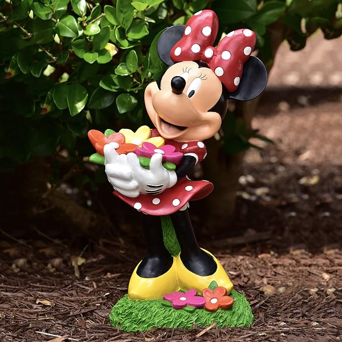 Disney Minnie Holding Flowers Everyday Outdoor Garden Statue, 14 inches Tall, Officially Licensed Disney Product…