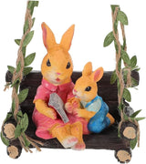 Cute Statues Creative Hanging Rabbit Statue Outdoor Garden Tree Ornament Backyard Decor