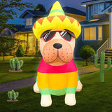 5 FT Cinco De Mayo Inflatables Outdoor Decorations, Bulldog with Taco Sombreros Glasses May 5 Blow up Inflatable Shar Pei Dog for Holiday Party Décor