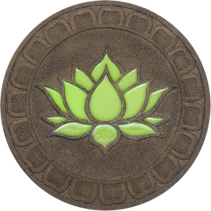 Stepping Luminous Stones for Garden, Lotus Pattern Outdoor Stepping Stone, Decorative Yard Art Step Stone for Walkways, Lawn, Patio, Path, Flower Bed (Color : Style 2, Size : 3pcs)