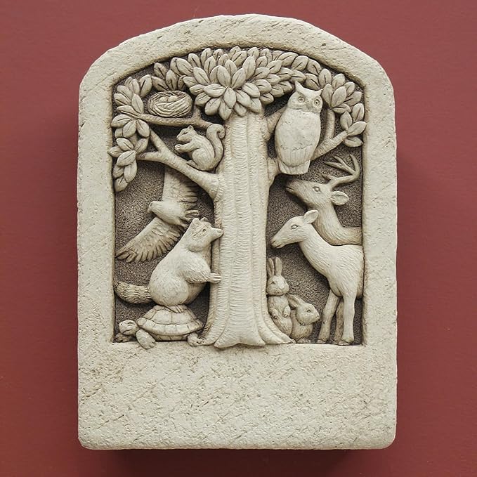 Carruth Studio, Woodland Gathering Garden Statue Figurine, Original Sculpture Handcrafted in Stone, Artisan Made