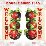 Christmas Garden Flags 12x18 Inch Double Sided, Xmas Ball Ornament Welcome Yard Flag for Outside, Winter Seasonal Outdoor Decoration Farmhouse Front Porch Holiday Decor