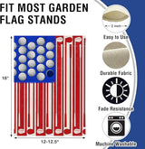 Artofy 4th of July Golf Ball Patriotic Small Decorative Garden Flag, America USA Golf Club Red Blue White Yard Lawn Outside Decor, American Independence Day Outdoor Home Decoration Double Sided 12x18