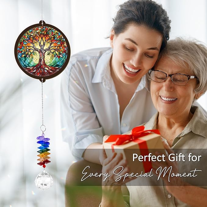 Memorial Suncatcher - Tree of Life Ornament - Sympathy Gift for Loss of Loved One - Condolence Bereavement Gifts - Remembrance Funeral Keepsake - Mother's Day for Mom Dad