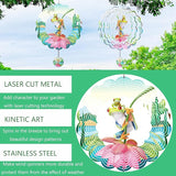 Lotus Frog Wind Spinners,Hanging Decor Outdoor, Outdoor Garden Decor, Wind Chimes for Outside, Wind Spinners Outdoor Hanging ValentinesDecor, Unique Gifts for Women, Valentines Decorations