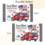 4th of July Flags 3x5 Ft for Outside, Patriotic American Truck Buffalo Plaid Double Sided Big Large Yard Flags,Banners Decorations with Brass Grommets for 250 Anniversar America Outdoor