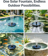 Solar Bird Bath Fountain Pump 5.2" | Floating Solar Fountain with 6V 1.2W Panel | Solar Water Pump for Bird Bath, Pond, Garden & Outdoor Water Features | 5 Spray Patterns