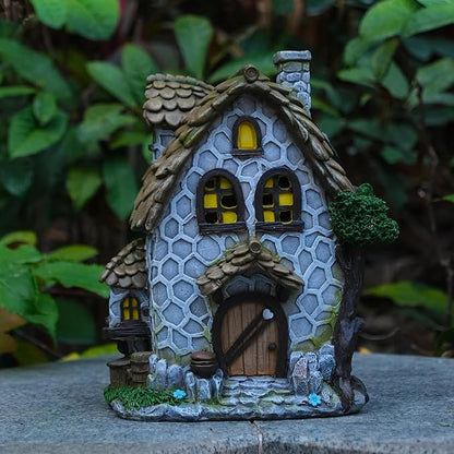 Zayton Garden House Statues Outdoor Yard Resin Decoration Gift Handmade Housewarming Gift for Patio Yard Lawn Waterproof Cracking