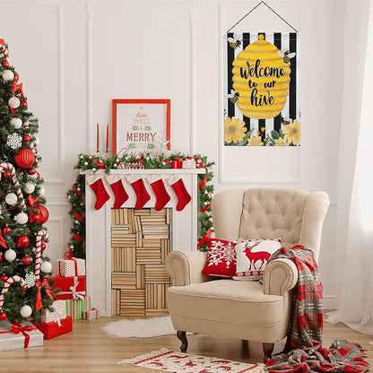 Bee Garden Flag Seasonal Double Sided 12 x 18 Inch Small Yard Flag for Indoor Outdoor Decor Holiday All Seasons