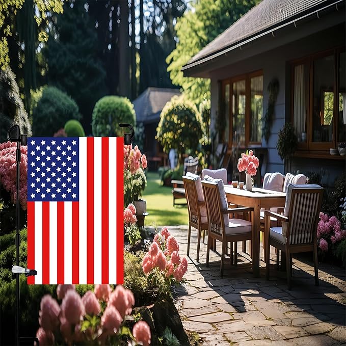 Garden Flag Pole Stand Holder, 4 Pack Garden Flags for Outside with Flag Stopper and Clip Waterproof Powder-Coated Paint for Flag Pole Holder for Outside House,Yard Flags for Outside
