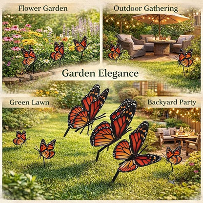 3PCS Garden Decorative Stakes Acrylic 3D Yard Art - Waterproof Patio Stake Decorations for Lawns and Pathways, Easy Install for Unique Outdoor Style