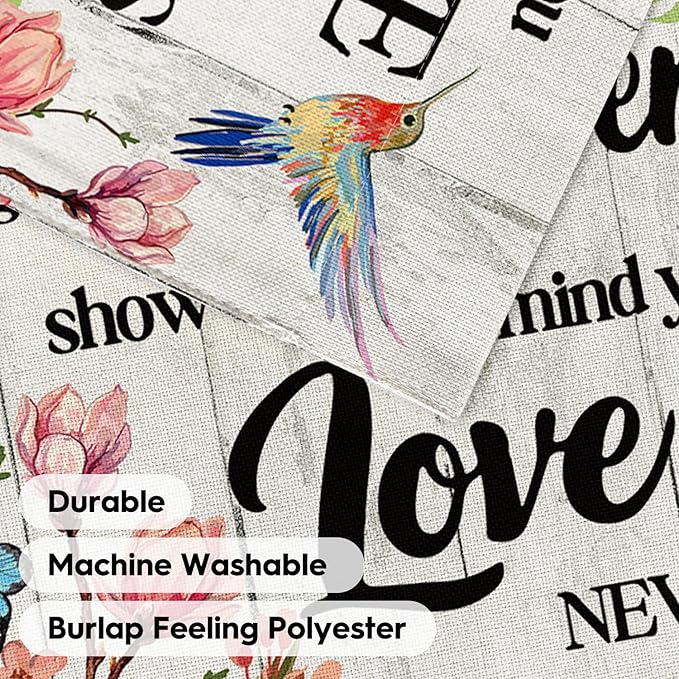 AVOIN colorlife Hummingbird Memorial Garden Flag 12x18 Inch Double Sided Outside, Love Never Dies Memorial Day Gravesite Saying Spring Yard Outdoor Decoration