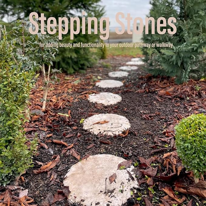 4Pcs Outdoor Stepping Stone Weather-Proof Garden Yard Lawn Patio Decorative Stone Walkway Pathway Pavers Round Square Hexagon Landscaping Stone Milestones Decorative Beige Hexagon