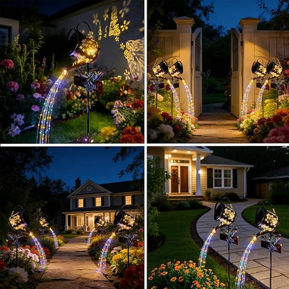 Solar Watering Can Lights, Solar Garden Lights Flower Bed Decor, IP65 Waterproof Outdoor Garden Decor, Garden Gifts for Women Mom Grandma