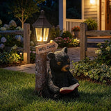 Lyeasw Solar Outdoor Bear Garden Statues – Bear Figurine Lights Decor with Welcome Sign for Lawn, Patio & Porch – Perfect Mother’s Day, Birthday & Housewarming Gifts