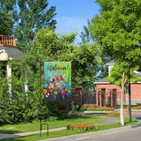 Welcome Garden Flag 12 X 18 In Outdoor Summer Spring Fairy Flowers Dragonfly Floral Mini Yard Flag House Flags Farmhouse Sign For Home Garden Decoration Banner