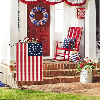250 Years America Anniversary Garden Flag, Double-sided 250 USA Patriotic 4th of July Yard Sign for 2026 Outdoor Independence Day Decoration