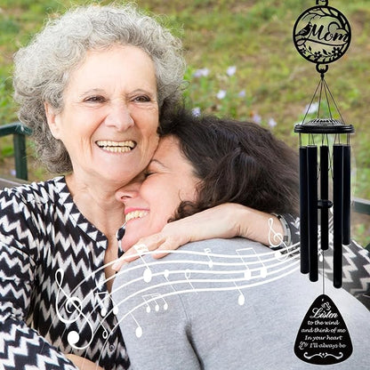 37'' Sympathy Gifts for Loss of Mom,Memorial Wind Chimes for Loss of Mother,Condolence Bereavement Gifts in Memory of Mom,Black