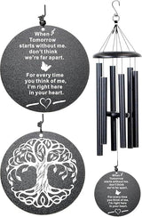 The Wind Chime CO Memorial Wind Chimes, 40" Inch Sympathy Wind Chimes Gift for The Loss of A Loved one, Home Decor Outdoor Garden, Soothing Melodic Tones (Black #1)